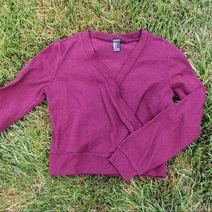 soft wrap burgundy sweater